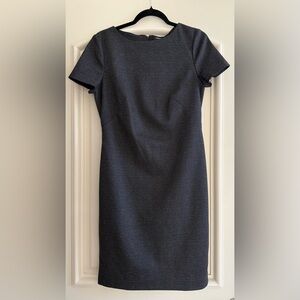 Theory Dark Gray Check Midi Dress